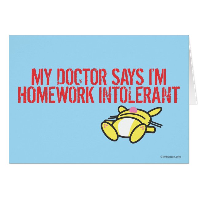 Läxa Intollerant Hälsningskort (Framsidan Horizontal)