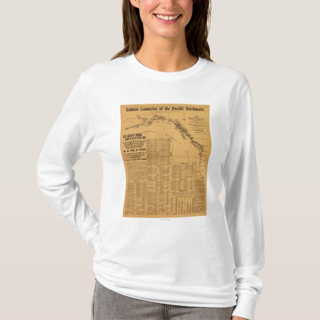 LaxCanneries av den Stillahavs- Northwest kartan Tee (Framsida)