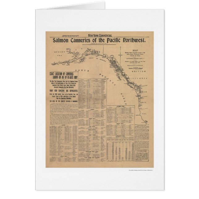LaxCanneries av den Stillahavs- northwesten 1901 Hälsningskort (Framsidan)