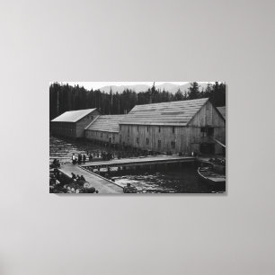 LaxCannery nära Ketchikan, Alaska Canvastryck