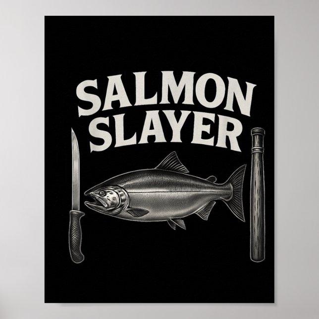 Laxdödar-T-shirt Steelhead- och laxfiske  Poster (Framsidan)