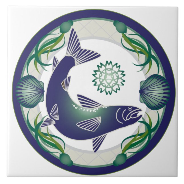 Laxen belägger med tegel kakelplatta (Framsidan)