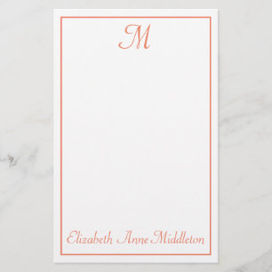 Laxens Rosa och vita monogram Brevpapper