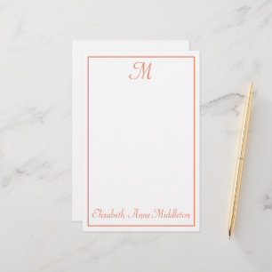 Laxens Rosa och vita monogram Brevpapper