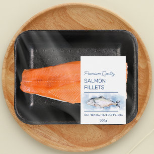 Laxfiléer Fiskproduktsetikett Mat Etikett