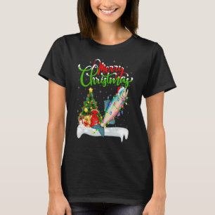 Laxfisk juldekorationer Santa Lax Kristus T Shirt