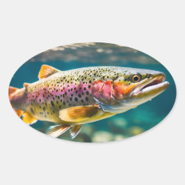 Laxfisk Ovalt Klistermärke
