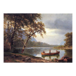 Laxfiske efter Cascapediac Albert Bierstadt Fototryck