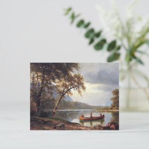 Laxfiske efter Cascapediac Albert Bierstadt Vykort