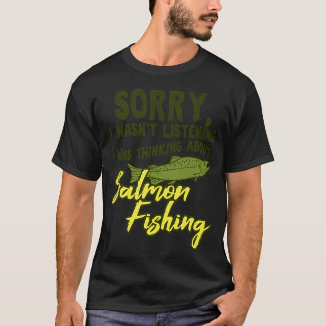 Laxfiske ledsen rolig fiskare present pappa make t shirt (Framsida)