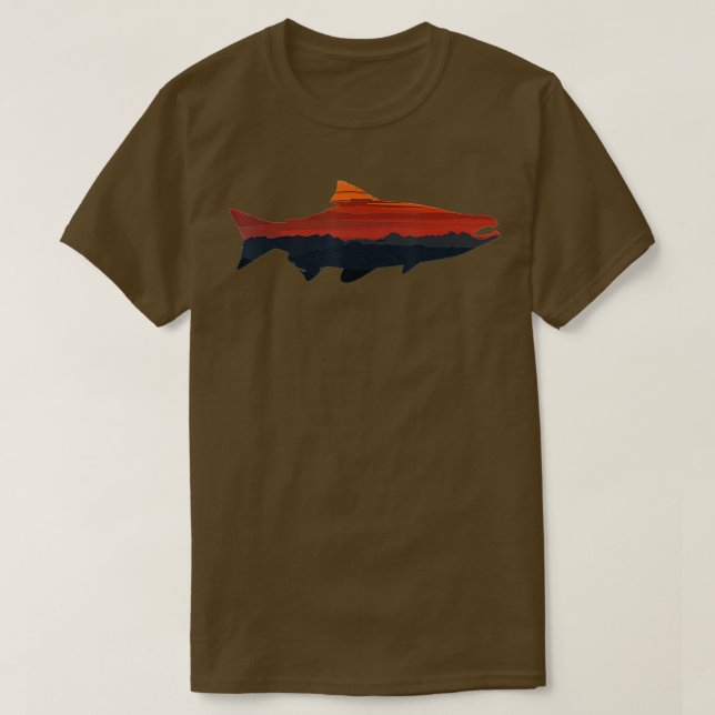 Laxfiskets art utomhus som bedriver verksamhet för t shirt (Design framsida)
