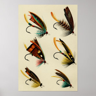 Laxflugor 18 till 22 Vintage Poster