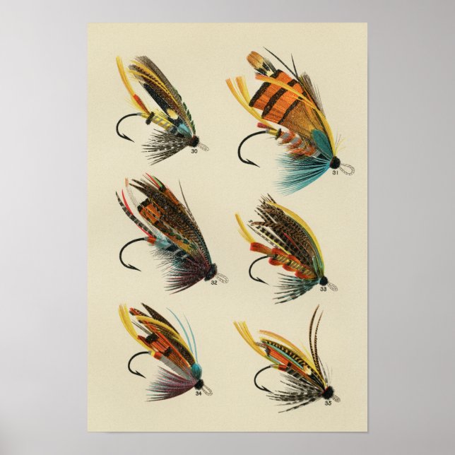 Laxflugor 30-35 Vintagar Poster (Framsidan)