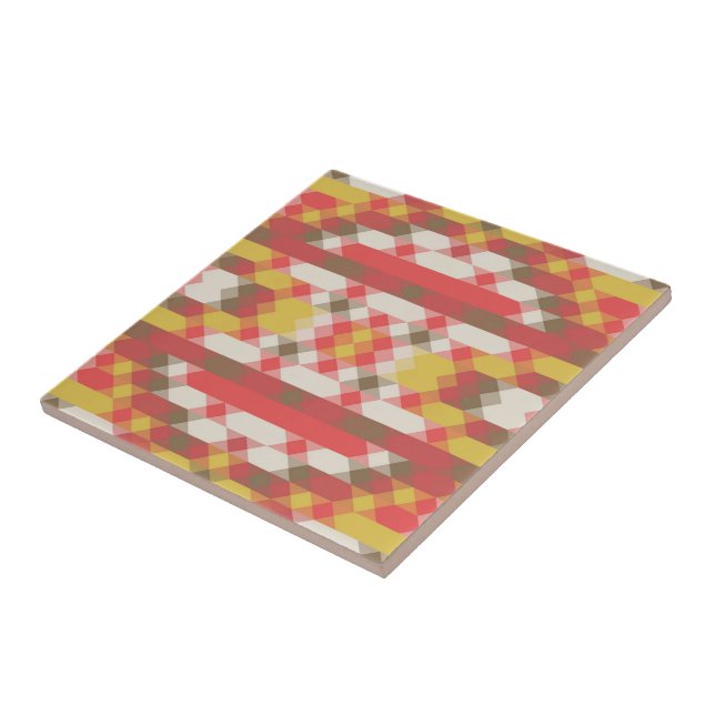 laxgul och vit geometrisk kakelplatta (Sidan)