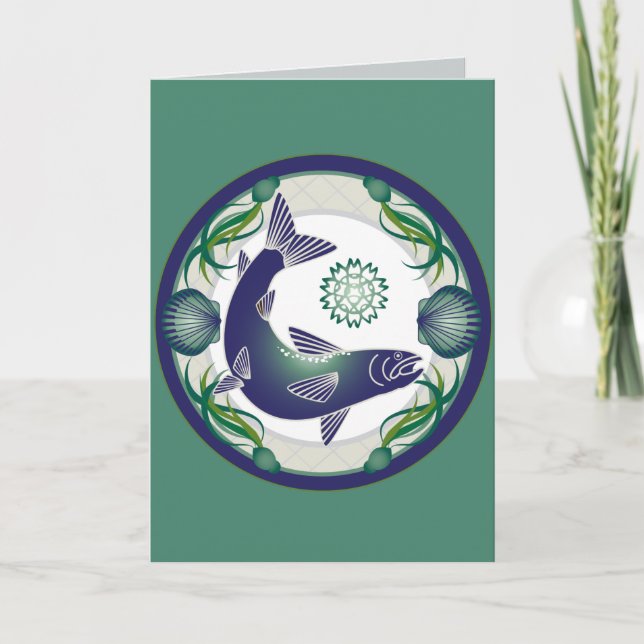 Laxhälsningkort Kort (Framsida)