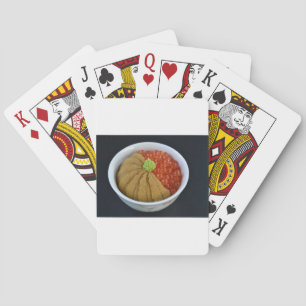 Laxrom Urchin Ris Bowl Japansk Mat Svart Spel Kort