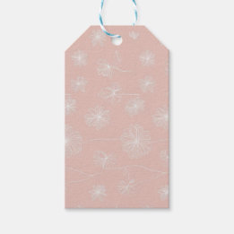 Laxrosa med en känslig vit Blommigt-vintage Presentetikett