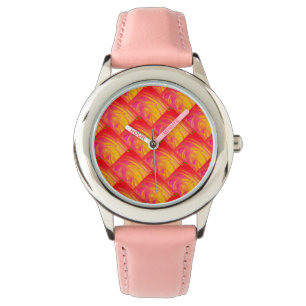 Laxrosa med orange av solsken armbandsur