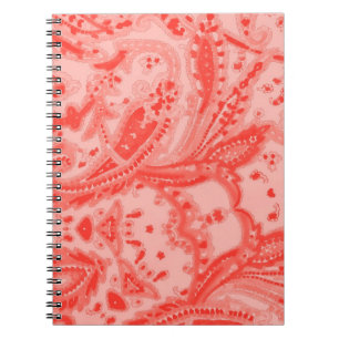 Laxrosor Paisley Anteckningsbok Med Spiral