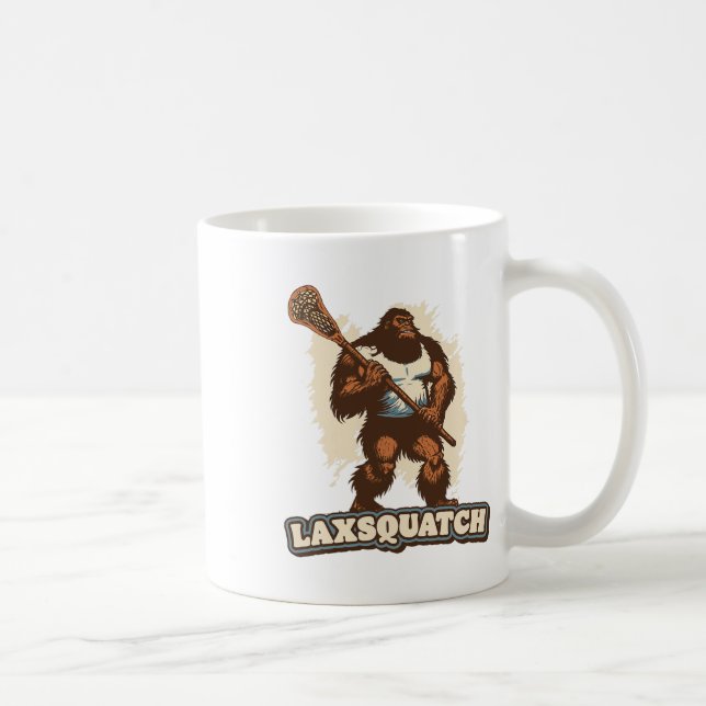 Laxsquatch! Bigfoot Lacrosse Player Funny Sasquatc Kaffemugg (Höger)