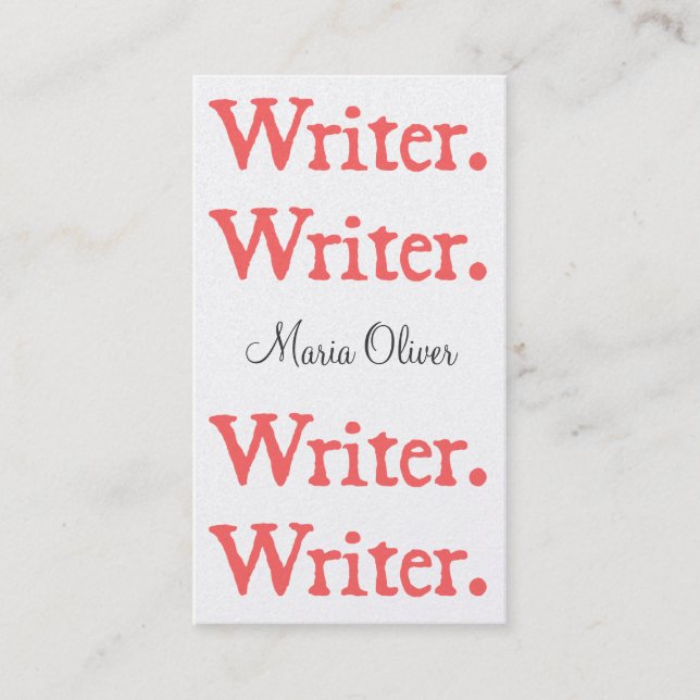 Laxvit för författare 4-Stack Visitkort (Framsida)