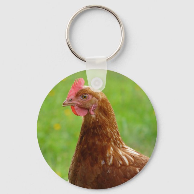 Lay Hen Rhode island Red Chicken Nyckelring (Framsida)