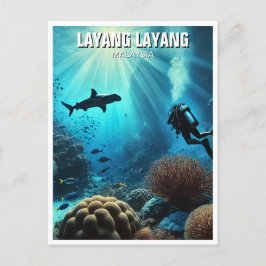 Layang Layang Malaysia Scuba Diver Hammerhead Vykort