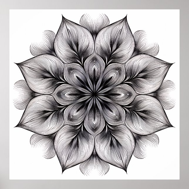 Layered Bloom Mandala Poster (Framsidan)