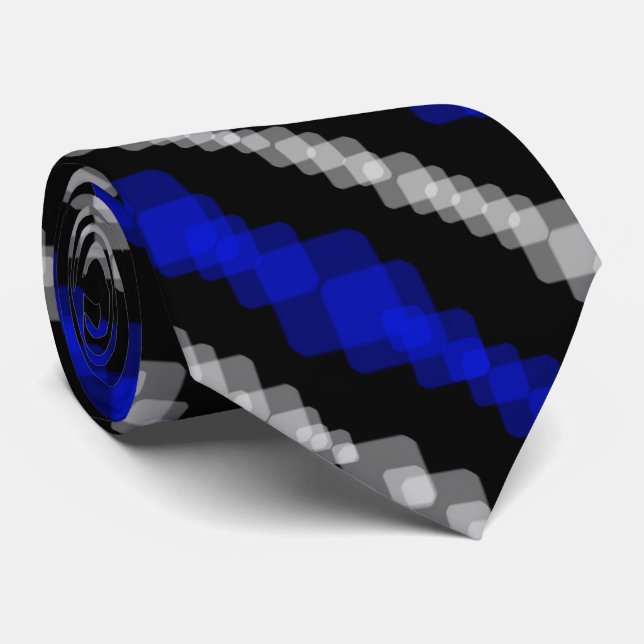 Layered Blue And White Squared On Black Pattern Slips (Rullad)