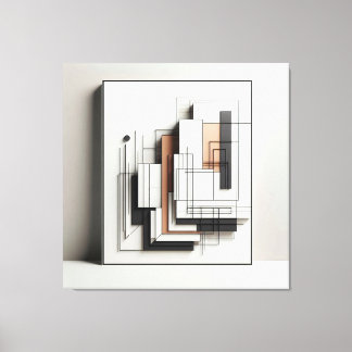 Layered Geometric Structure Canvastryck