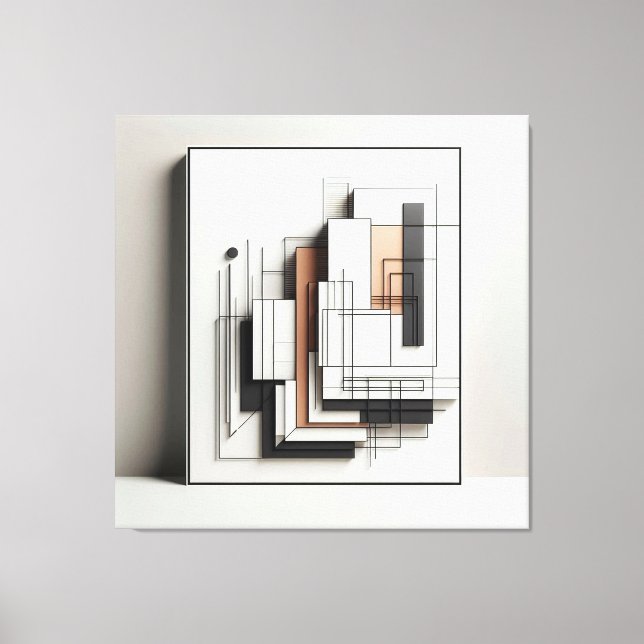 Layered Geometric Structure Canvastryck (Framsida)