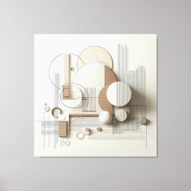 Layered Neutral 3D Geometry Canvastryck (Framsida)