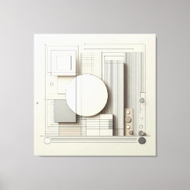 Layered Neutral Circle Grid Canvastryck