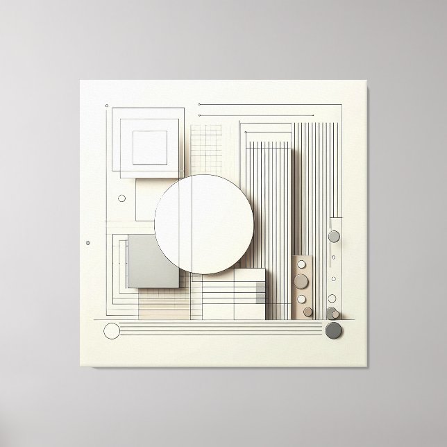 Layered Neutral Circle Grid Canvastryck (Framsida)
