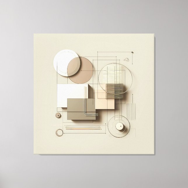 Layered Neutral Forms Canvastryck (Framsida)