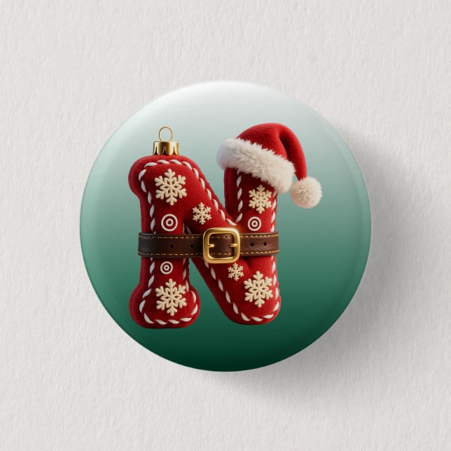 Layered Pastel Gold Trim Letter N Knapp (Framsida)