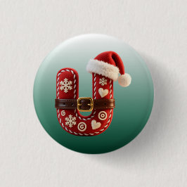 Layered Pastel Gold Trim Letter U Knapp