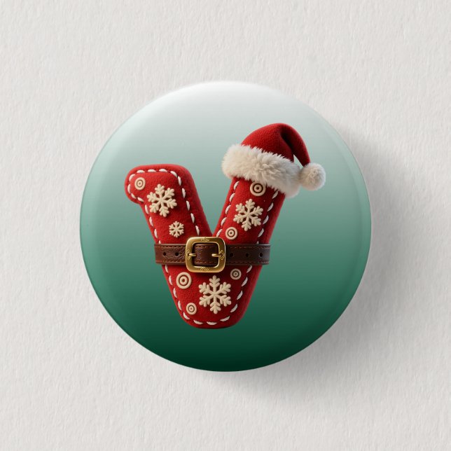 Layered Pastel Gold Trim Letter V Knapp (Framsida)