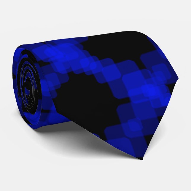 Layered True Blue Squared On Black Pattern         Slips (Rullad)