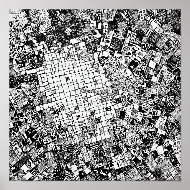 Layered Urban Texture: Street Art Mosaic Poster (Framsidan)