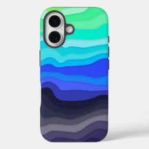 Layered Waves iPhone-fodral | Mörk Galax