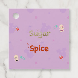 Layettkvadrat med sockel och spice Flicka Gåvor Etiketter