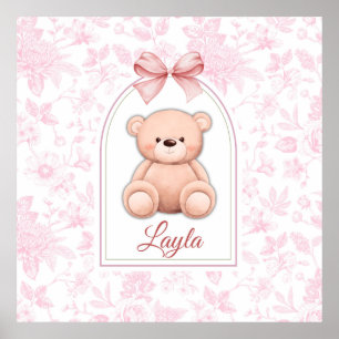 Layla Anpassningsbar Rosa Nalle Försörjningsdesi Poster
