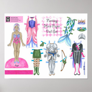 Layla Fantasy Hero Papper Doll - Spela eller Visni Poster