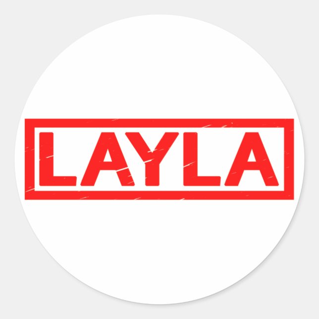 Layla Frimärke Runt Klistermärke (Framsida)