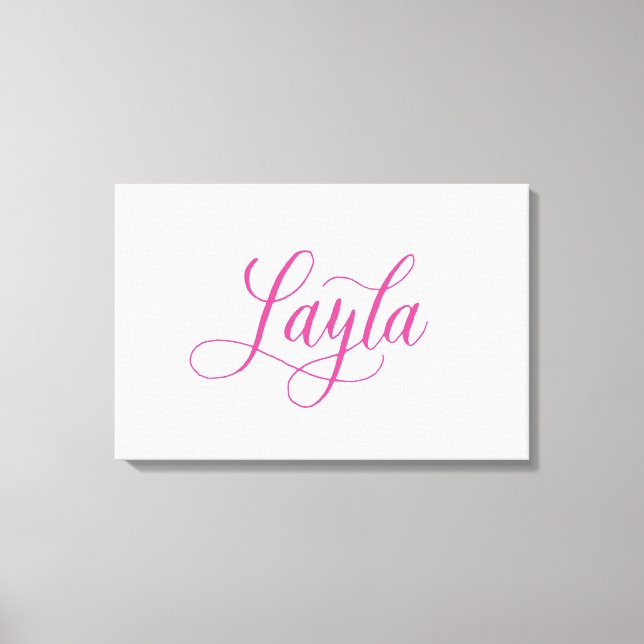 Layla - Modern kalligrafi Namn-design Canvastryck (Framsida)