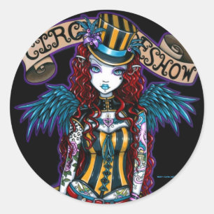 "Layla" Steampunk Circus Tatto Sideshow Stickers Runt Klistermärke