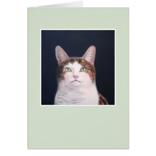 Layla the Cat - grönt ram Hälsningskort