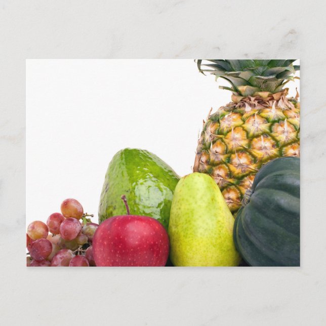 Layout för färsk frukt och färska grönsaker vykort (Framsida)