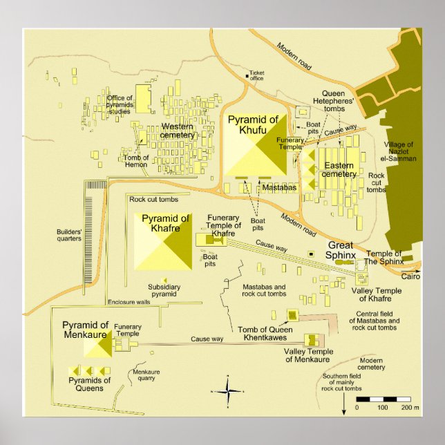 Layout för Giza Pyramid Complex Diagram Poster (Framsidan)